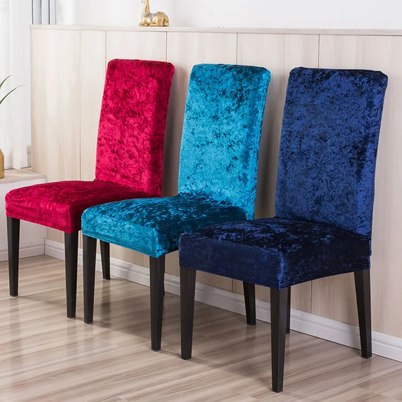 Chair-Covers Velvet-Fabric Stretch Living-Room Universal-Size for Shiny Cheap Super-Soft