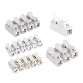 

uxcell Spring Wire Connectors Quick Connector Terminal Block White for Lighting Power Automotive Wiring Electrical Control