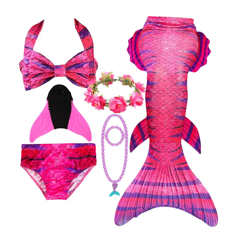 Модное платье русалки для девочек, купальный костюм русалки с хвостом, купальный костюм русалки, красный, синий, детский костюм для костюмированной вечеринки - Цвет: 1