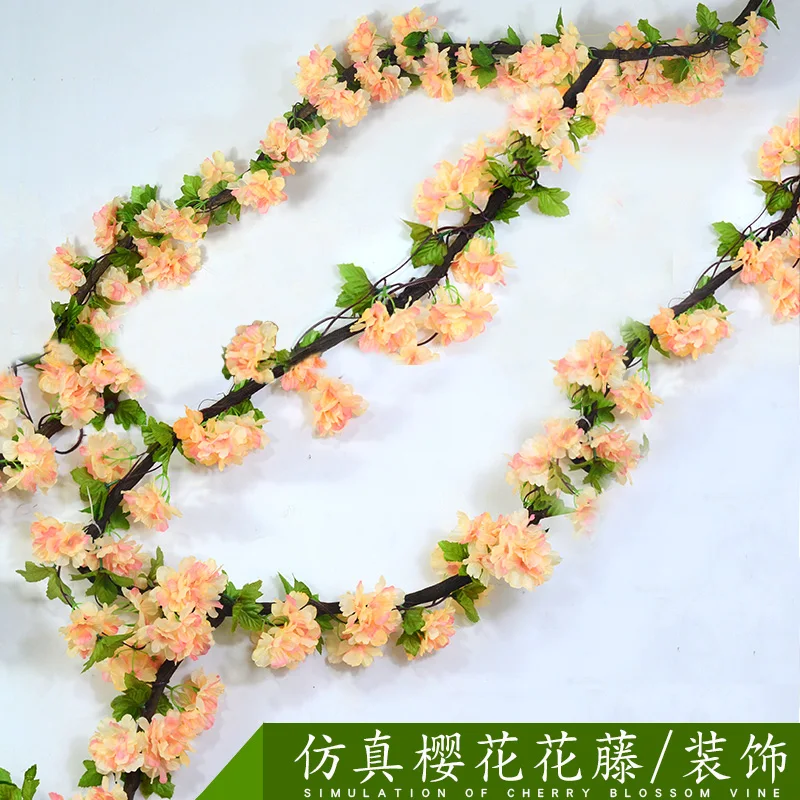 

Simulation Cherry Blossom Hydrangea vine dry flower string false flower vine indoor air conditioning pipe decoration vine