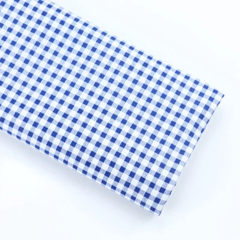 Синяя Клетчатая полосатая ткань из хлопка с принтом для одежды для маленьких детей, швейная простыня, наволочка для подушки, швейная ткань для самостоятельного шитья