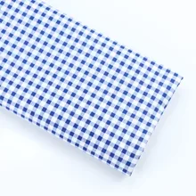 Синяя Клетчатая полосатая ткань из хлопка с принтом для одежды для маленьких детей, швейная простыня, наволочка для подушки, швейная ткань для самостоятельного шитья
