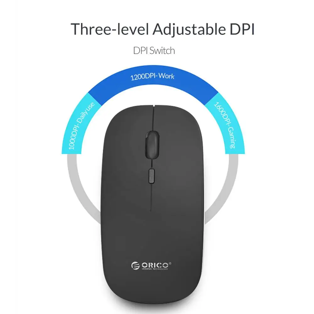 Беспроводная мышь ORICO бесшумная Регулируемая компьютерная USB 1600 DPI 2 4 ГГц