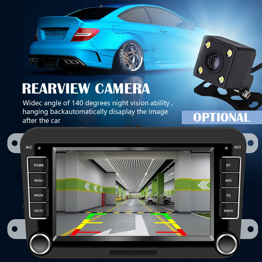 Автомагнитола AMPrime 2 Din 7 &quotсенсорный экран Bluetooth FM MirrorLink MP5 мультимедийный