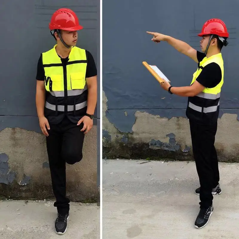 Reflective Safety Vest High Visibility Zipper Front