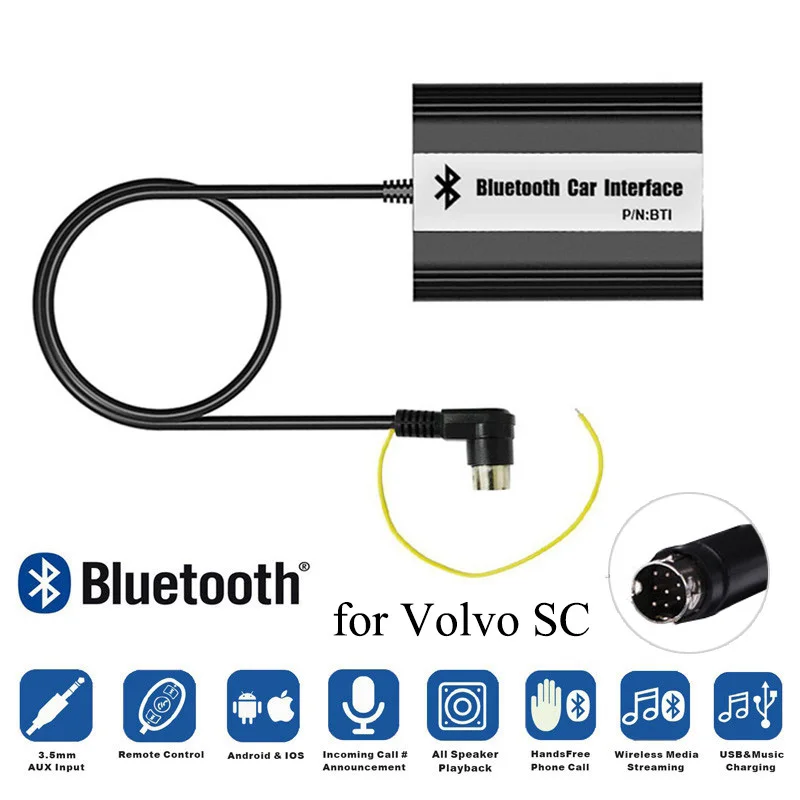 

LISIDIC Car Bluetooth MP3 Music Player A2DP Adapter for Volvo SC-series C70 S80 Interface AUX USB Charger Car Accessories