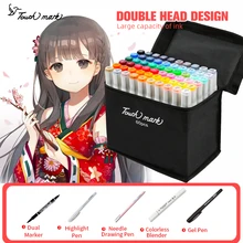 Touchmark 30/40/60/80/168 Цвет маркер для рисования набор двуглавый художественный эскиз жирной на спиртовой основе маркеры для анимации Manga
