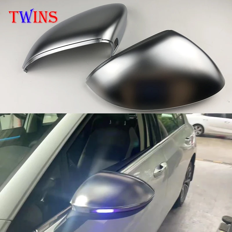 For Volkswagen Vw Golf Mk8 Viii 8 2020 2021 Rearview Side Mirror Caps Cover Matte Chrome Replace