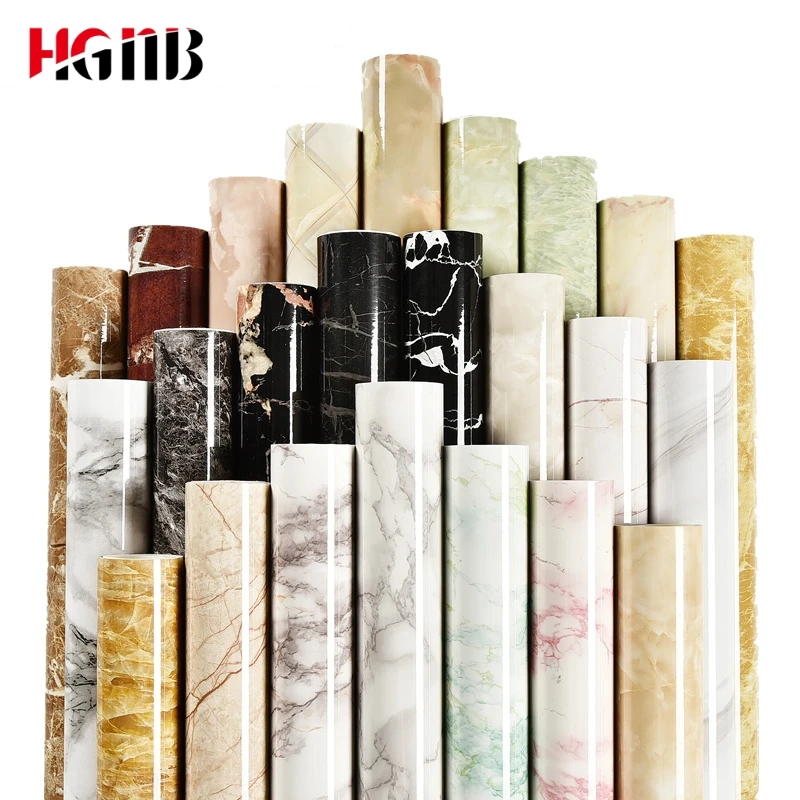 

Thick Waterproof PVC imitation Marble Pattern Stickers Wallpaper Self-adhesive 3D Wall paper Kitchen Renovation Of Furniture