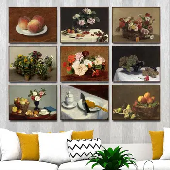 

Home Decoration Art Wall Pictures Fro Living Room Poster Print Canvas Paintings French Henri Fantin Latour Fruits