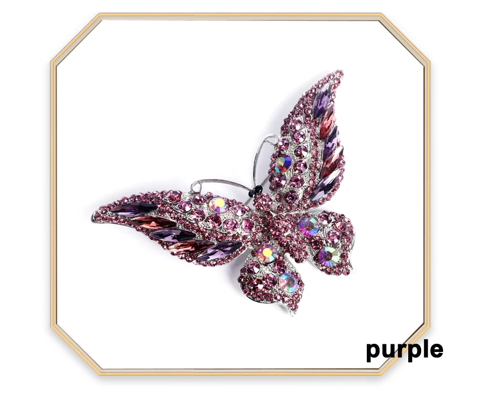 Muylinda Butterfly Brooch Luxury Crystal Pin Big Brooches For Women Party Banquet Rhinestone Pins Clothese Accessories