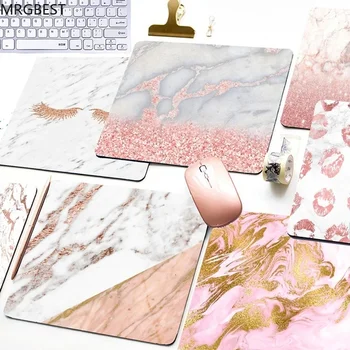 

MRGBEST Cool Rose Gold Marble Keyboard Mat Desk Durable Desktop Mousepad Rubber Professional Gaming Mouse Pad Computer Csgo