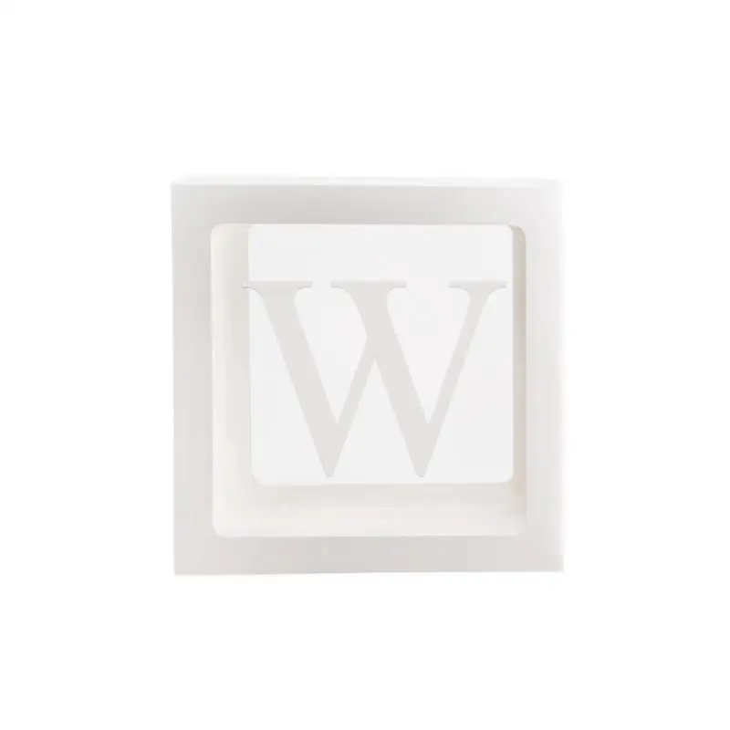 W A-Z с буквами, кубики, прозрачные подарочные коробки для детей, для дня рождения, для малышей, вечерние украшения, декор стола, для свадебной вечеринки, для мероприятий, сделай сам, украшения - Цвет: W