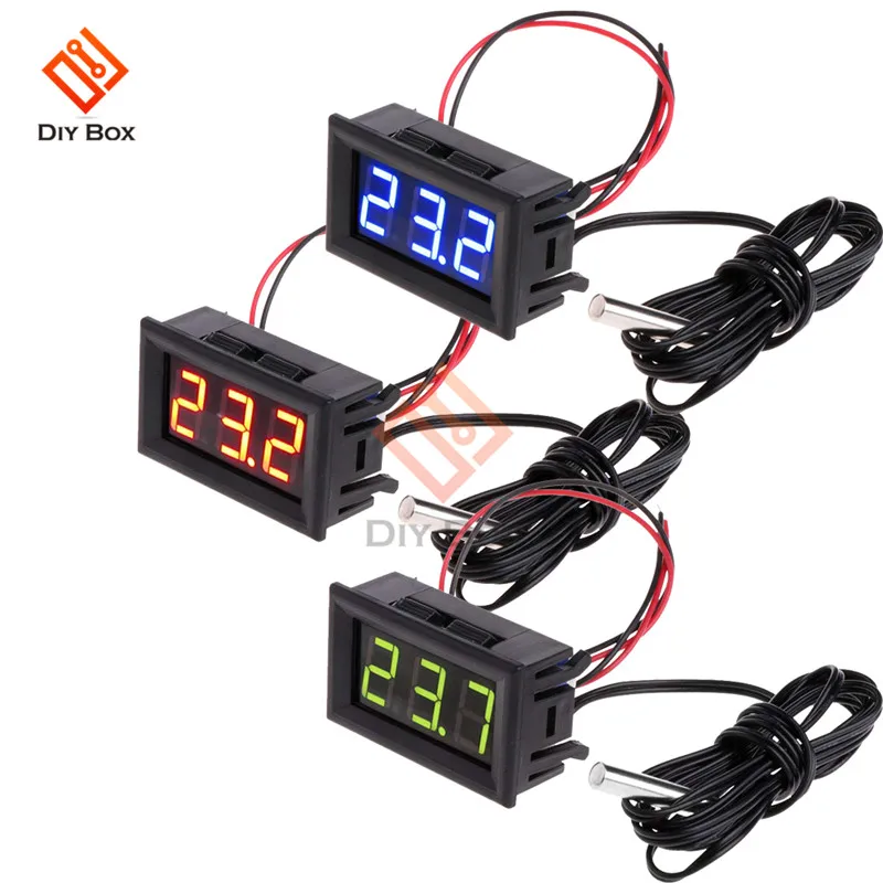 

0.56 inch DC 12V LED Digital Display Thermometer -50℃~110℃ Temperature meter Detector Probe Temperature Monitor Panel Meter