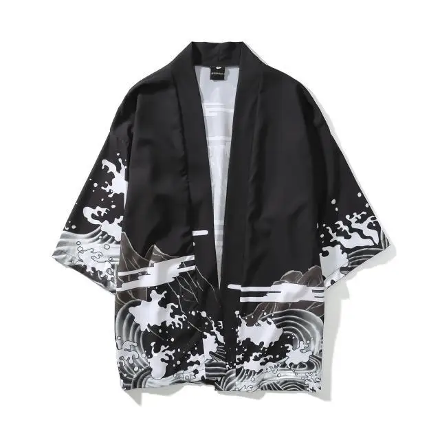 Japanese kimono cardigan men haori yukata male samurai costume clothing kimono jacket mens kimono shirt yukata haori