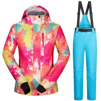 

Outdoor Sports Ski Suit Windproof Waterproof Warm Fiber Cotton Ski Jacket For Women