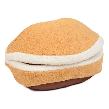 

Practical Hamburger Pet Bed Pet Sofa Warm Antifreeze Windproof Pet Mat