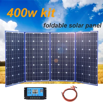 

Flexible Solar Panel 400w 4*100w foldable solar 12V Battery Charger 5v usb for light phone Car RV Boat Motorhome camping hiking
