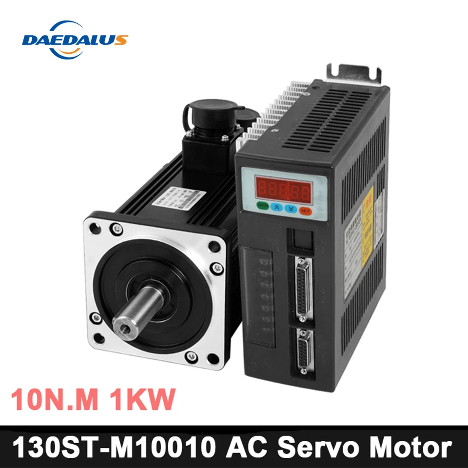 130ST M10010 10N.M 1KW 1000rpm AC Servo Motor Kits CNC Sewing Machine Motor 1000w 130st m10010