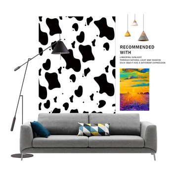 

New Cow Skin Stripes Carpet Printed Flannel Area Rug Room Floor Printed Carpet For Living Room Bedroom Home Decorative Crapet