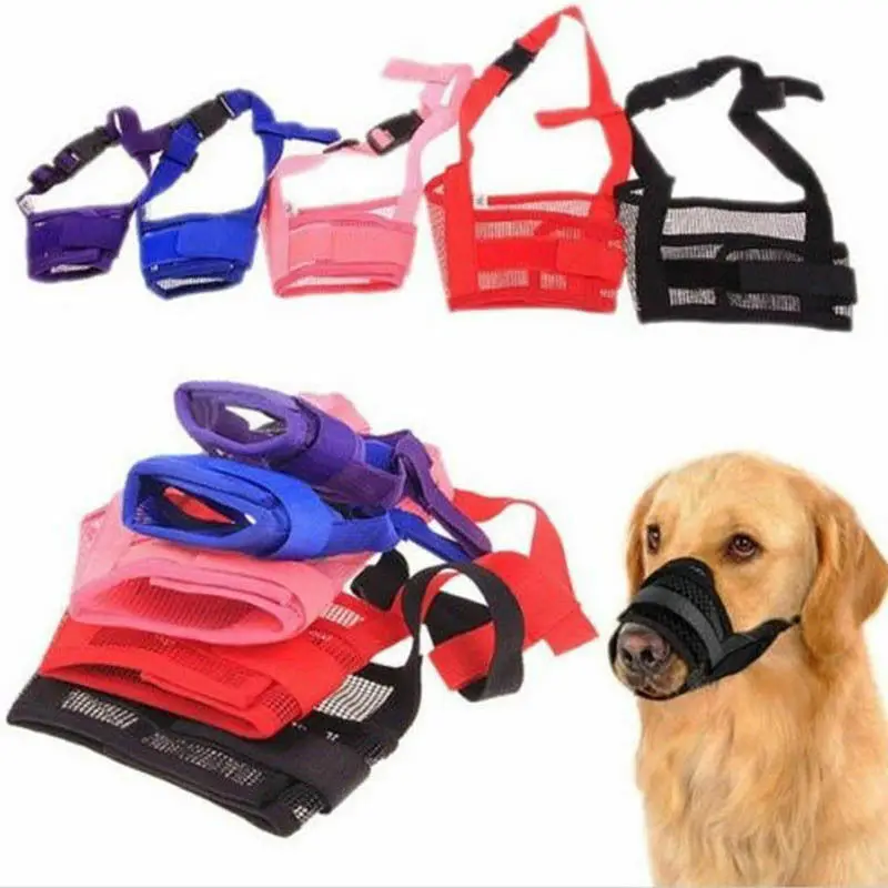 1PC Adjustable Mesh Breathable Small&Large Dog Mouth Muzzle Anti Bark Bite Chew Dog Muzzles Training Products Pet Accessories