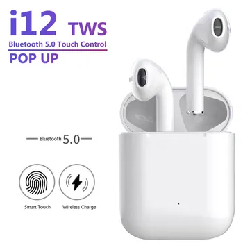 

I12 TWS Wireless Earphone Bluetooth 5.0 Stereo 3D Headphone Earbuds Touch Control for iPhone Xiaomi Huawei Samsung LG Headphone