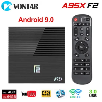 

A95X F2 Android 9.0 TV Box Amlogic S905X3 4GB 64GB Dual Wifi USB3.0 1080P H.265 4K 60fps Youtube Media Player
