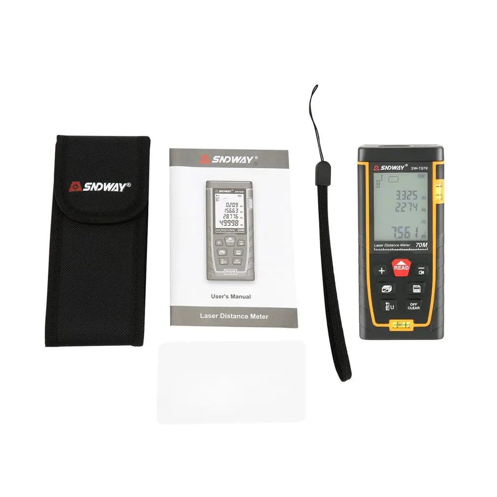 SNDWAY Double Horizontal Bubble Rangefinder Laser Distance Meter Range Battery-Powered Hand Tool Device SW-TG50 70 100 120M SNDWAY Double Horizontal Bubble Rangefinder Laser Distance Meter Range Battery-Powered Hand Tool Device SW-TG50 70 100 120M