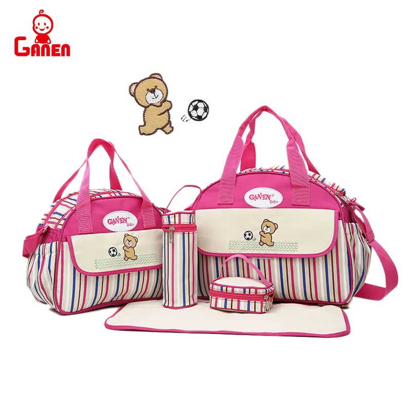 

New Style Stripes Oblique Diaper Bag Shoulder Multi-functional Large-Volume Maternity Package Nursing MOTHER'S Bag Mummy Bag Han