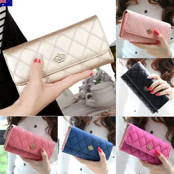 

Clutch Leather Wallet Long Card Holder Phone Bag Case Purse Handbag Multi-Function Coin Purses Smart Bag for Women Lady