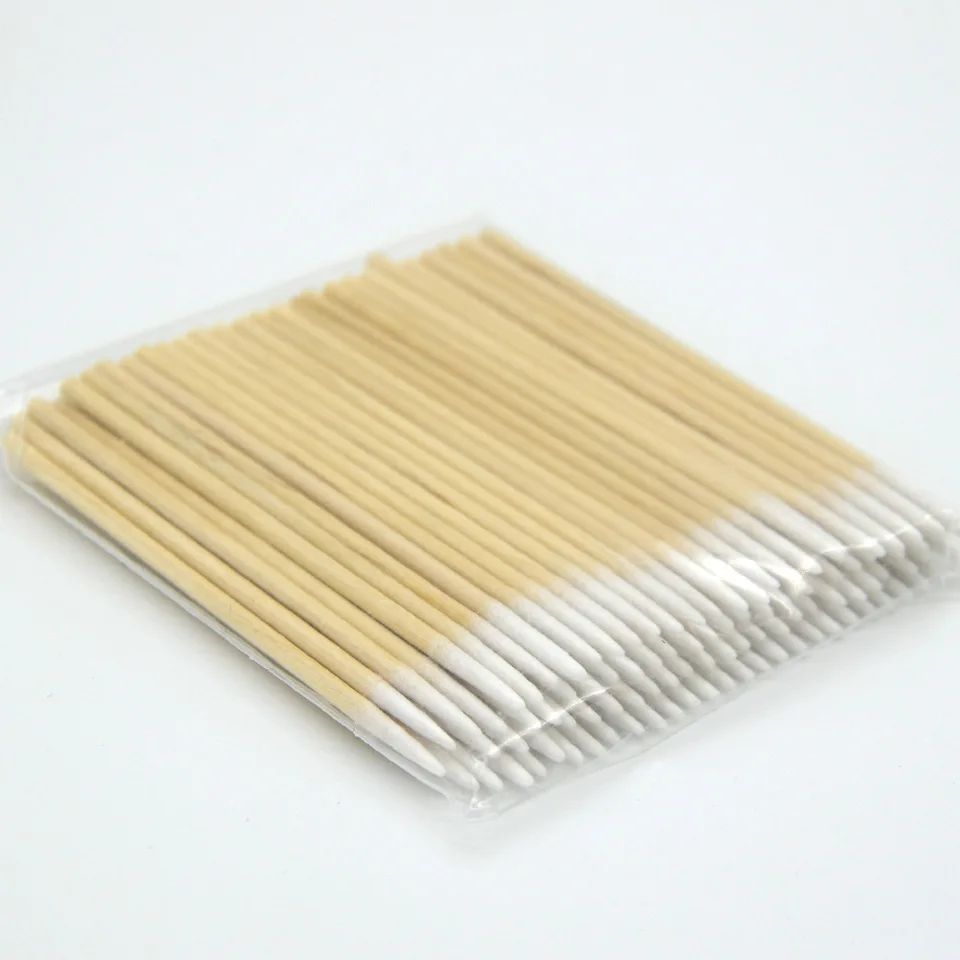 500pcs Disposable Ultra small Cotton Swab Lint Free Micro Brushes Wood Cotton Buds Swabs Eyelash Extension Glue Removing Tools