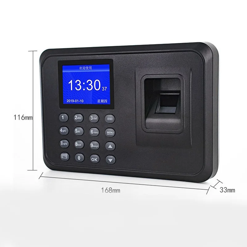 

Fingerprint Access Control Time Attendance Machine With Power Supply Manual And Screw Accessories Automatic Report Generation