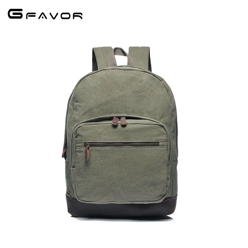 

SOURCE New Style Men's Bag Backpack Canvas MEN'S Backpack Retro Package with Full-grain Leather Large Capacity Travel Bag
