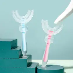 Baby Toothbrush Cartoon Shape Suction Cup Bottom Silicone Infant Manual Cleaning Toothbrush for Gum Care