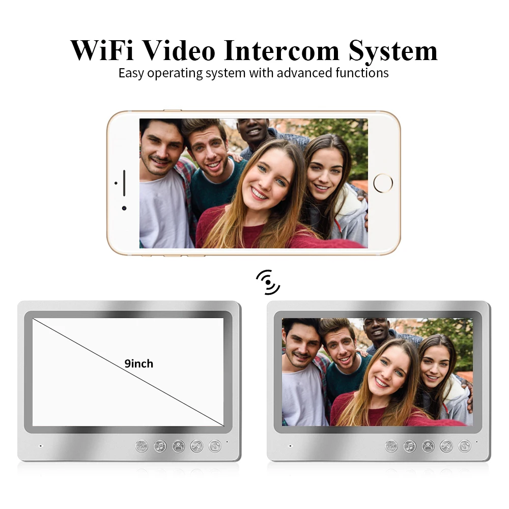 Система видеодомофона с Wi Fi и экраном 9 дюймов система записи домофона