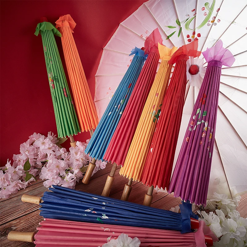 82/84cm Silk Cloth Women Umbrella Japanese Cherry Blossoms Ancient Dance Umbrella Decorative Chinese Style Oil Paper