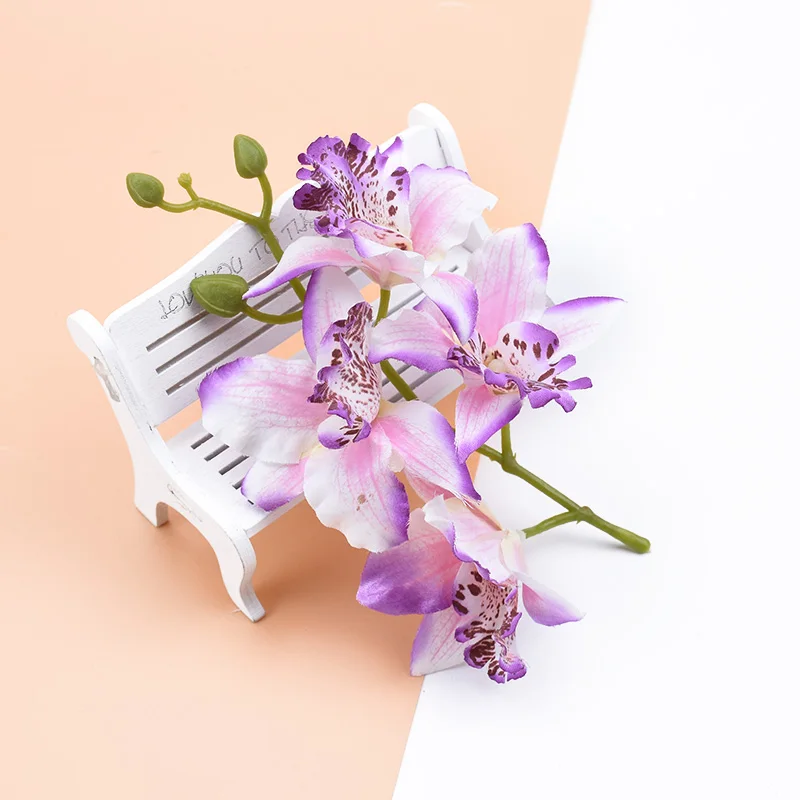 4 головки/набор тайская орхидея свадебные декоративные цветы венки Скрапбукинг Украшение дома аксессуары Искусственные цветы дешево - Цвет: 8