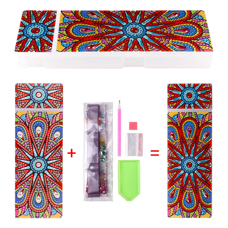1bj038 Diy Алмазная картина пенал Мандала специальная форма алмазная живопись 2 сетки канцелярский ящик для хранения чехол с мандалой подарки 1Hz5 - Цвет: 1bj038