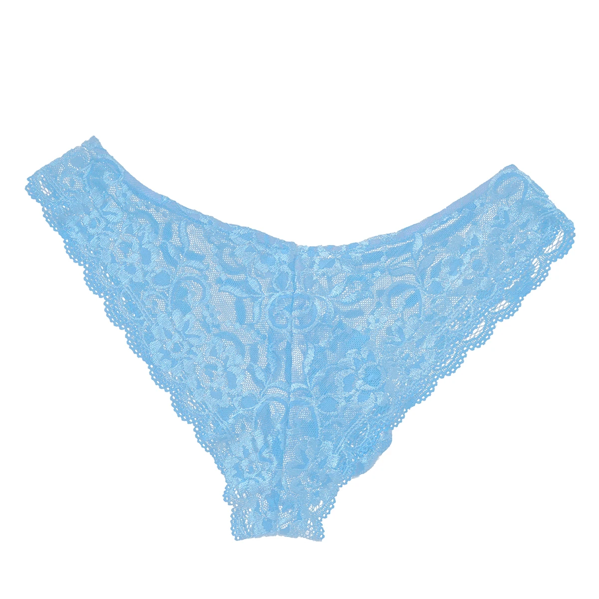 Mens Lingerie Sissy Panties Lace Floral Bulge Pouch Low Rise Bikini Briefs Semi-see Through Mesh Bikini Underwear Underpants