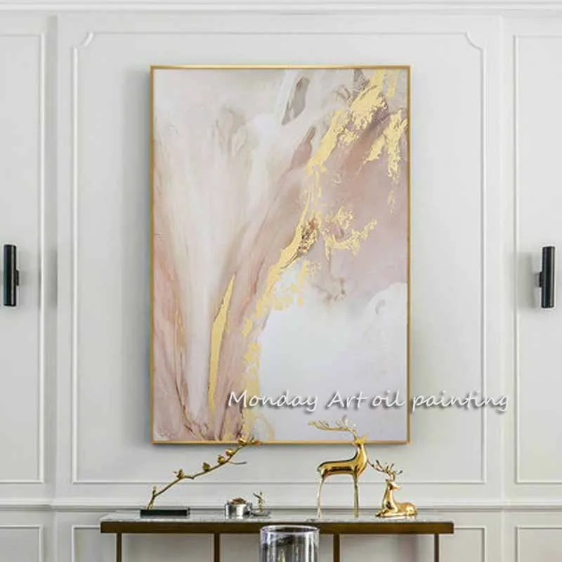 Billig Handgemalte Moderne gold leinwand Öl Gemälde wand malerei Abstrakte gold Öl Malerei kunst bild Wohnzimmer dekoration