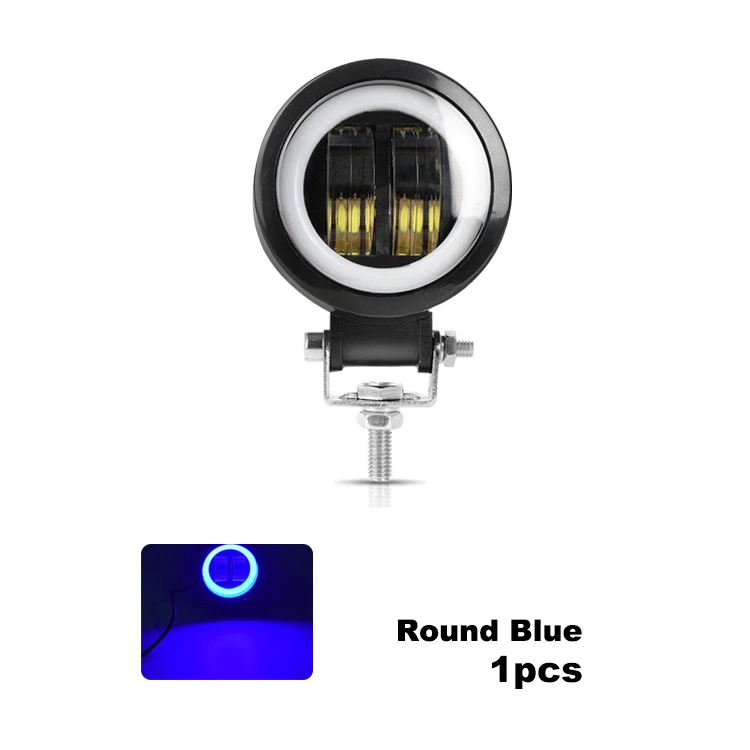 1pcs round blue Nlpearl 3 дюйма Круглый СВЕТОДИОДНЫЙ противотуманные фары для авто 4 × 4 SUV 20 Вт Автомобильный свет с светодиодный ангельские глазки для внедорожника грузовика трактора точечный луч 9-32 в - Цвет: 1pcs round blue