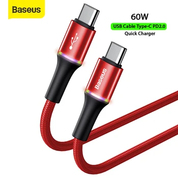 

Baseus 60W USB Cable Quick Charge for Samsung S10 S9 Cable USB Type C Fast Charging for Huawei P30 for Xiaomi Charger Wire Cord