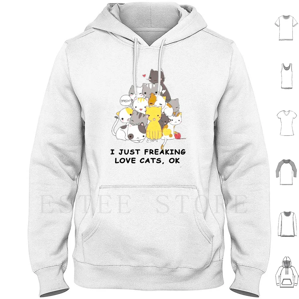 T-Shirt I Just Stripping Love Cats , Ok Felpa Con Cappuccio Manica Lunga Albero Di Natale Gatti Gatti Cat I Love The Cat I Love Cats Lovers Of