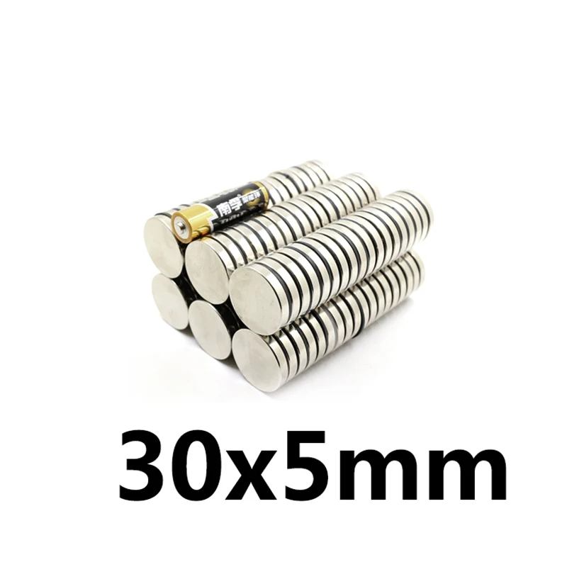 

100\200\300 pcs N35 Permanent Magnet Neodymium 30x5mm Powerful Magnet Strong Earth Disc Round 30*5mm Cylinder MagnetS Rare
