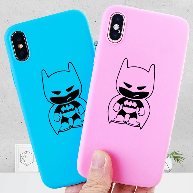 Funny Phone Cases for iPhone 11 6s 7 8 Plus Pro X XS MAX XR Fashion Case Batman Soft Silicone Fitted TPU Back Covers Accessories | Мобильные
