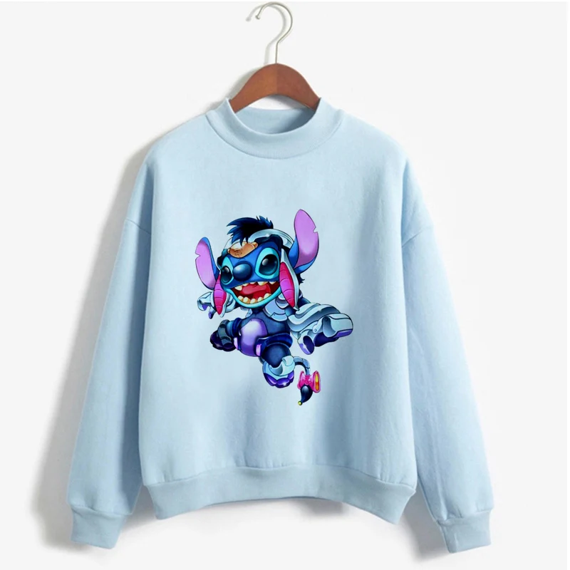 Kawaii стежка Crewneck Толстовка Женская милая аниме "Лило и Стич" Толстовка Ladiy Girl пуловер Harajuku Kpop женская одежда - Цвет: 25