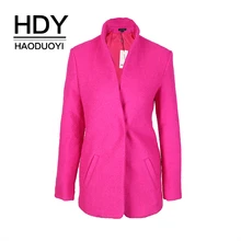 HDY Haoduoyi/зимняя модная однотонная куртка с имитацией шерсти; стильная куртка с одной пряжкой и карманом; повседневное толстое плюшевое пальто с длинным рукавом