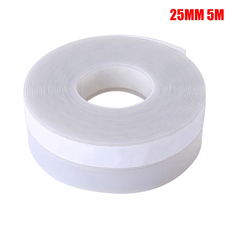 5 Meter 25mm Прозрачная ветрозащитная силиконовая уплотнительная полоса прочная многофункциональная уплотнительная полоса для дверей THIN889 - Цвет: 5 Meter 25mm
