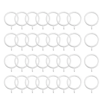 

uxcell 32Pcs Curtain Rings Strong Decorative Metal Drapery Shower Rustproof 1.5" Interior Diameter White to Home Hotels etc