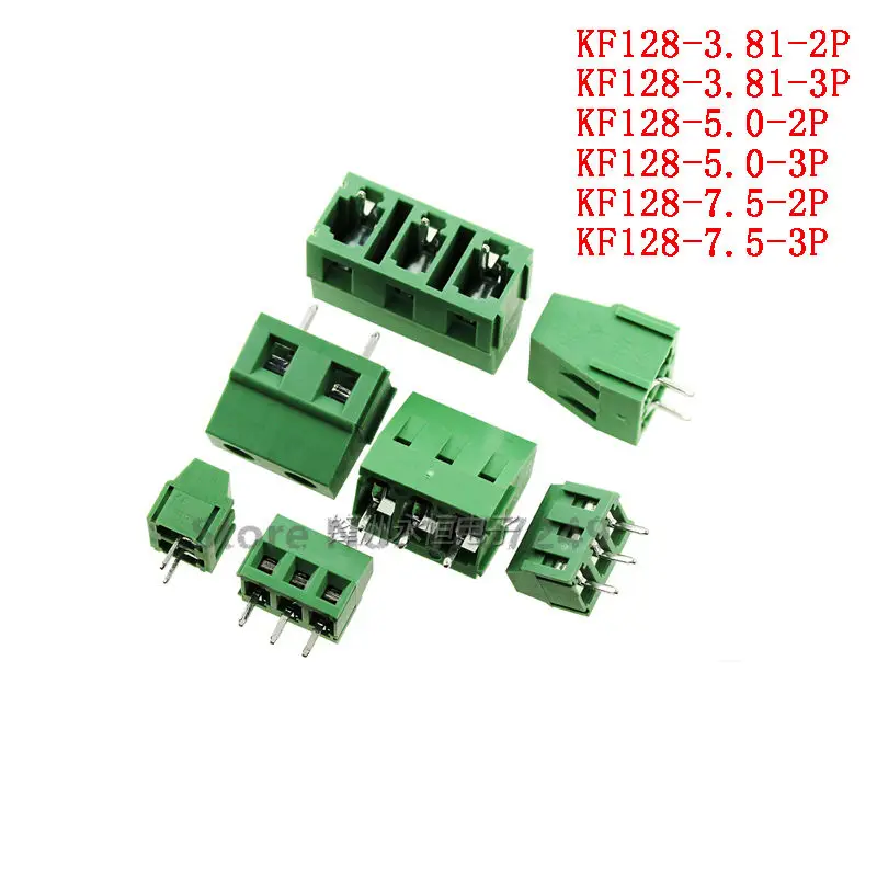 100 шт. KF128-2P 3P KF128-3.5-2P KF128-3.81-3P KF128 3 5 мм/3 81 мм Шаг Терминал может быть соединены